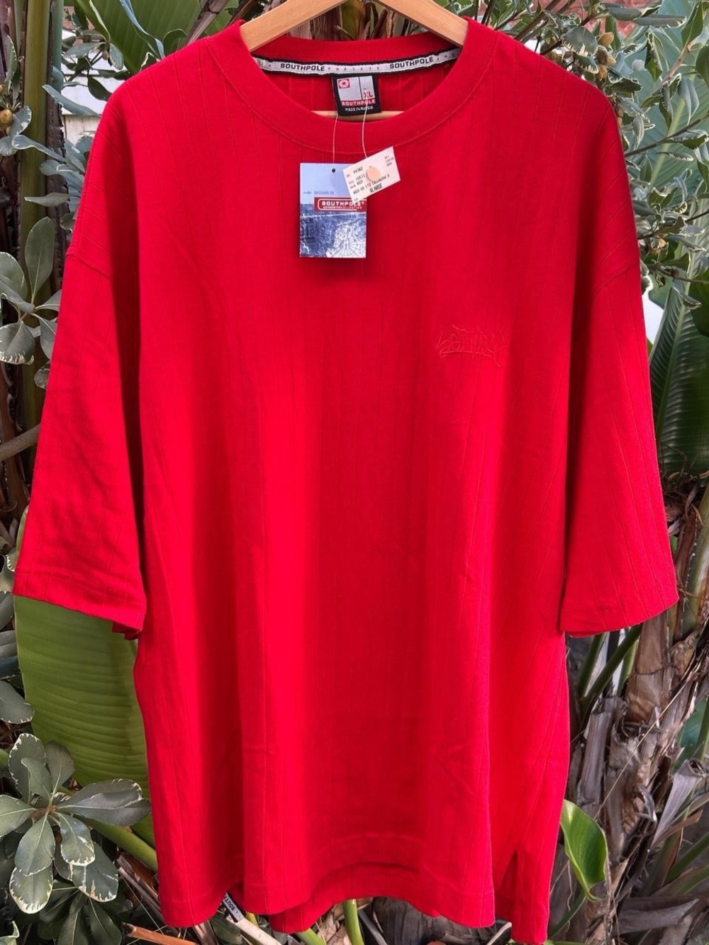 Vintage Y2K Southpole Red Tonal Stripe T Shirt XL NWT Hip Hop Streetwear